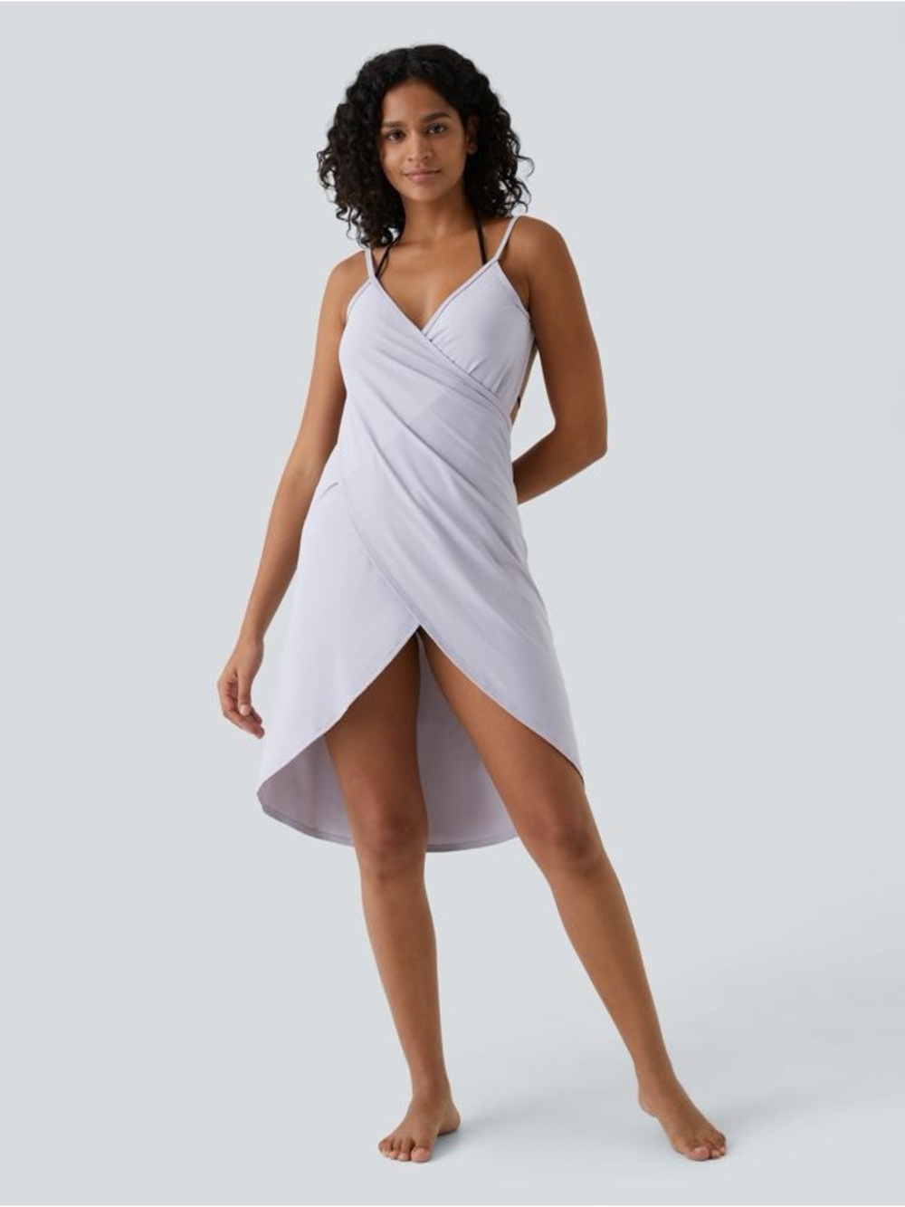 NWT Halarа Wrap Dress UPF50+ Cool Touch Lilac Spaghetti Strap Cover Up L